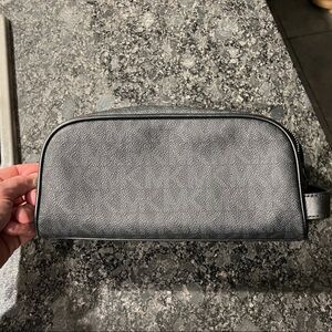 Michael Kors Toiletry Black Leather Bag